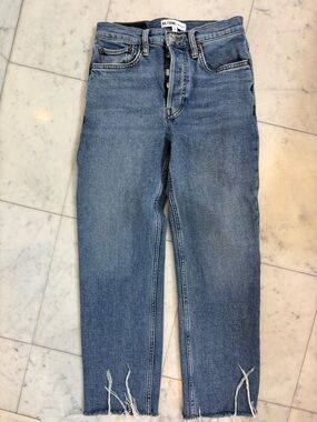 Re/Done Self Corps mid rise Straight-Leg Jeans size 25